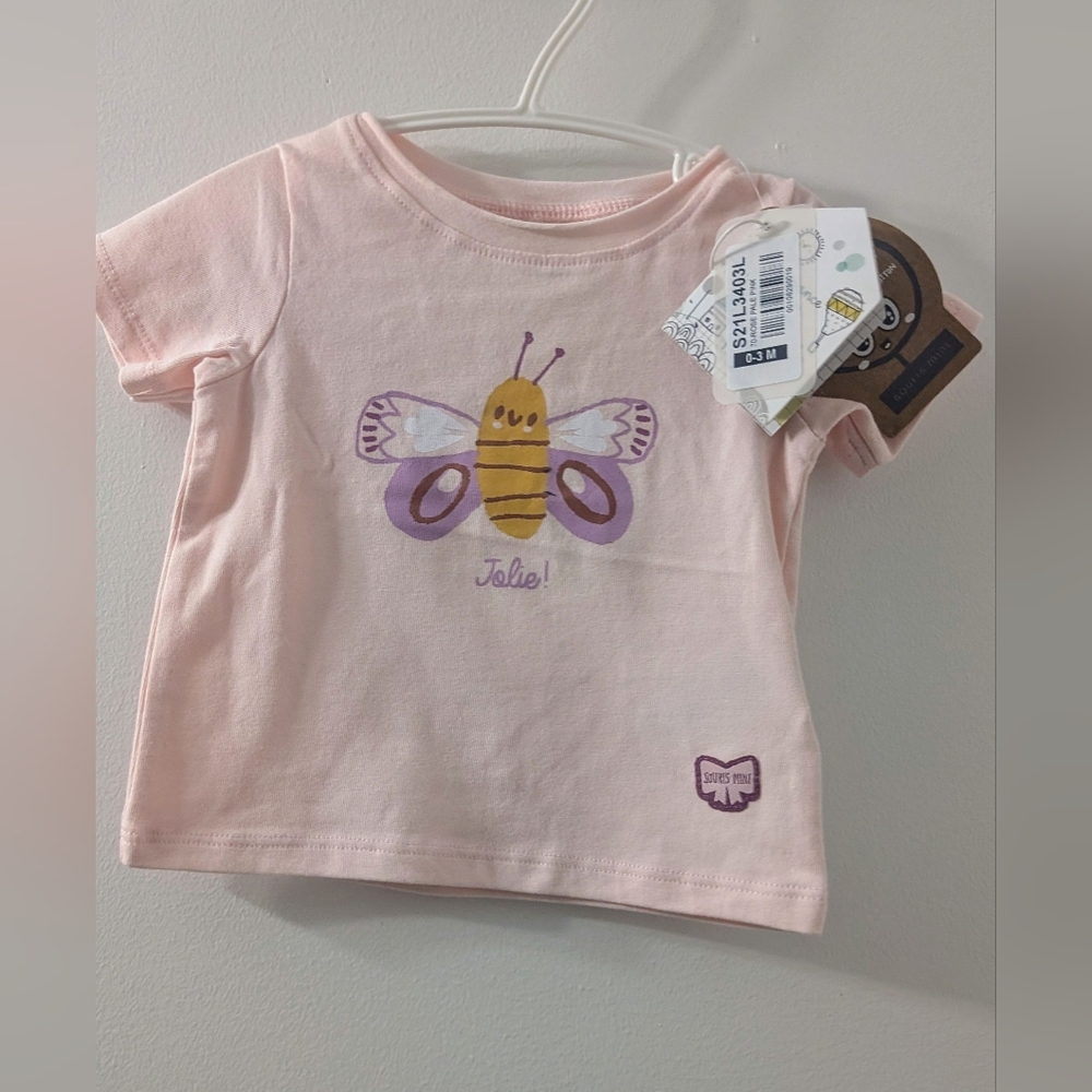 NWT Souris-mini Light Pink Bee T-Shirt 0-3m